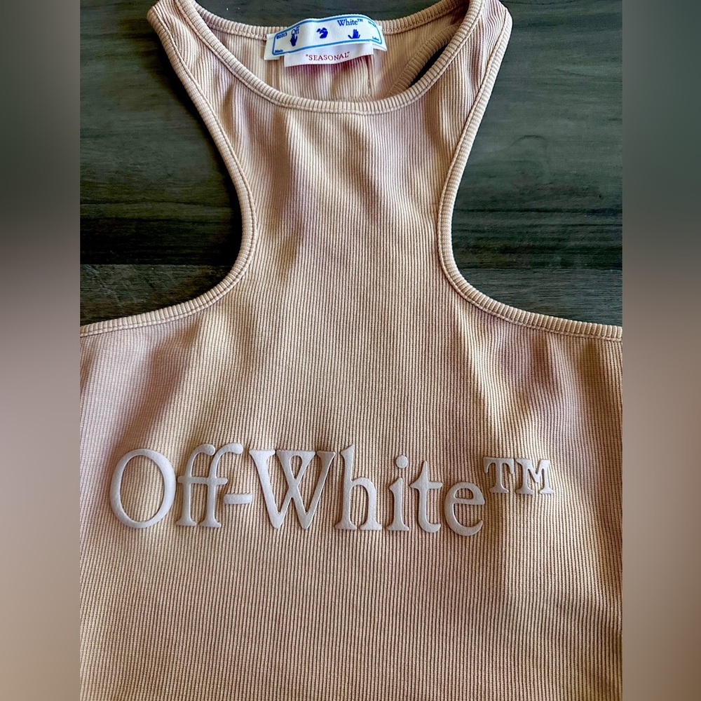 NWT OFF-WHITE Laundry Rib Logo Rowing Top - Picture 5 of 10